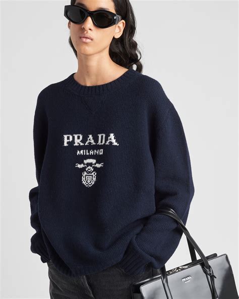 prada navy sweater|Prada milano sweatshirt.